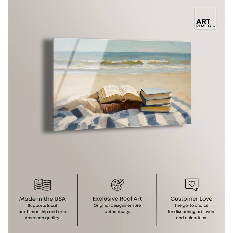 Beach Reading Acrylic by Art Remedy, Ready to Hang