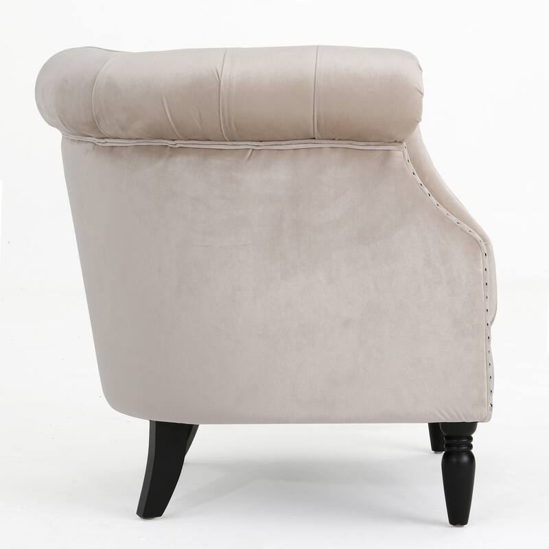 Luxury Velvet Club Chair - Curved Tub Design, Rolled Armrests