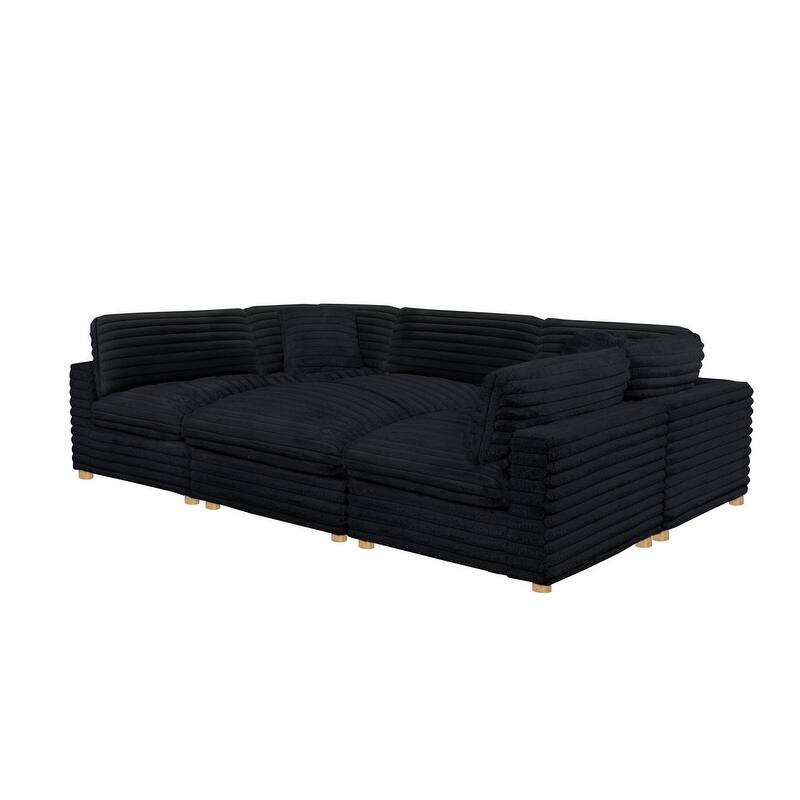 Best Quality Furniture 4-Piece Section Corduroy Modular