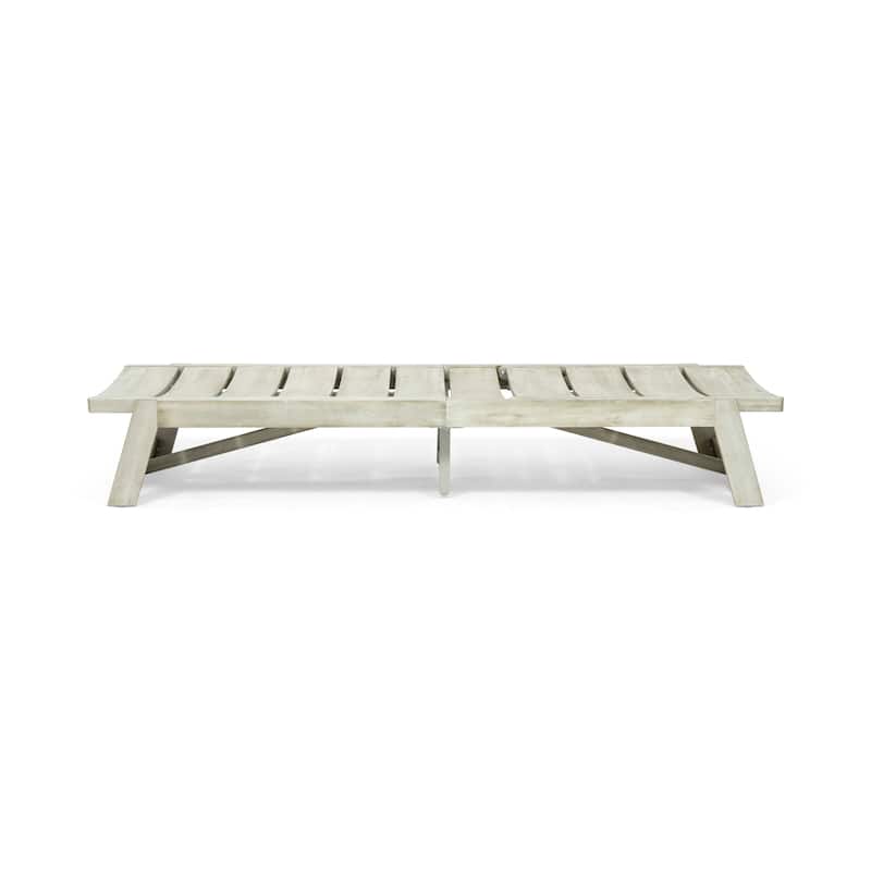 Mahalo Outdoor 2 Piece Acacia Wood Chaise Lounge Set with Side Table by Christopher Knight Home
