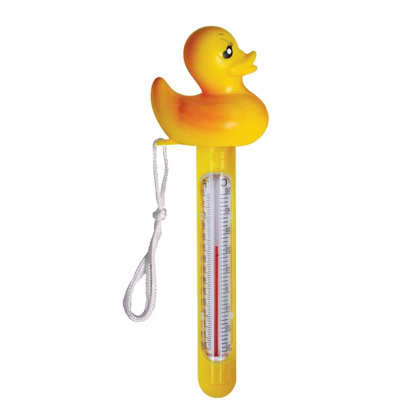 8.5" Yellow Duck Floating Swimming Pool Thermometer with Cord
