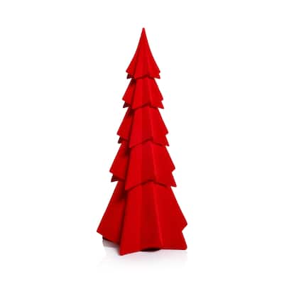 Flocked Decorative Trees - Holiday Tabletop Décor, Set of 4
