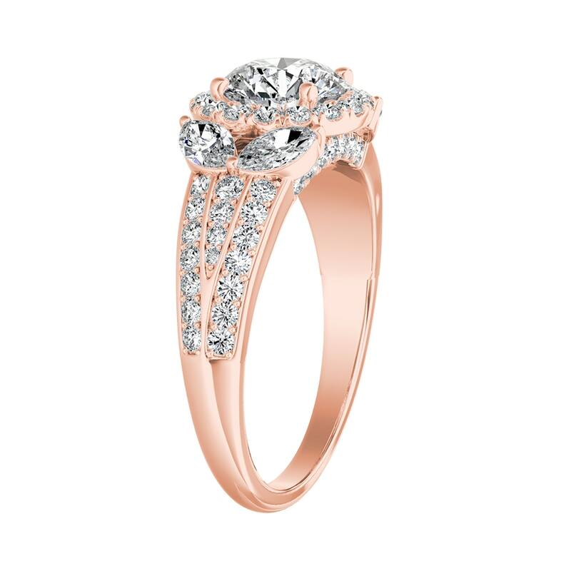 Auriya 14k Gold Floral Vintage 1 1/3ctw Round Halo Diamond Engagement Ring (G-H, VS1-VS2)
