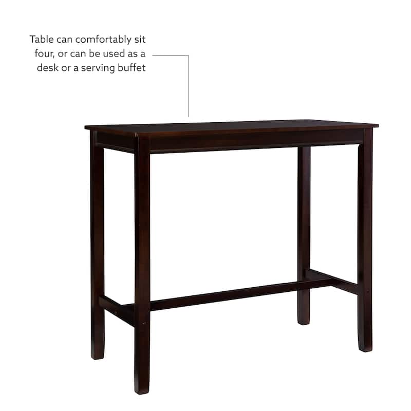 3-Piece Bar Table and Stool Set- 47.25" - Brown and Beige