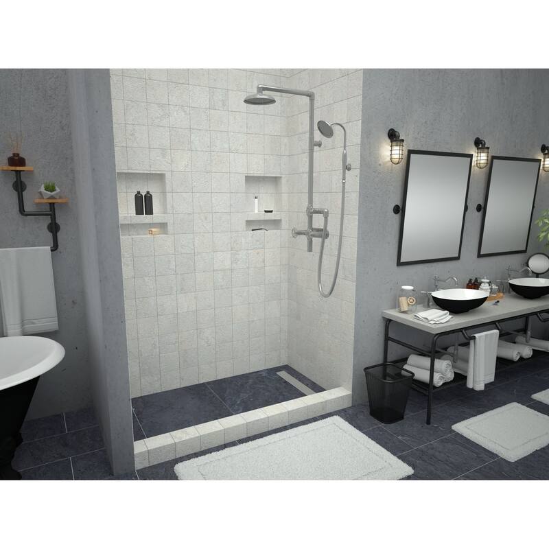 Tile Redi RT3754RPVCS Redi Trench 54" x 37" Rectangular Shower Base