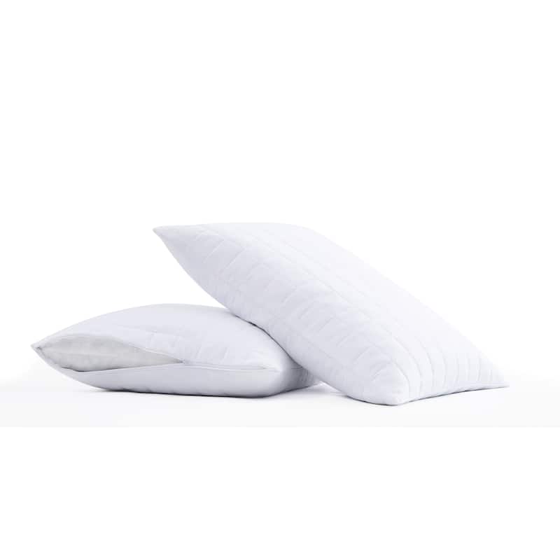 London Fog Supreme Memory Foam 2-Pack Pillow with Removable Cover - White