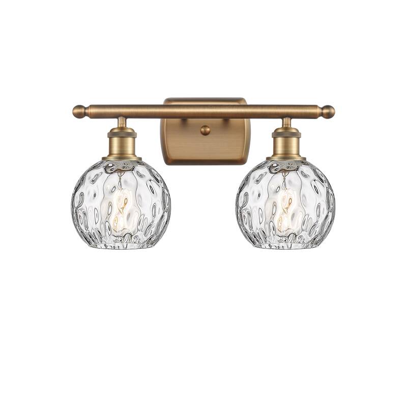 Innovations Lighting Athens Water Glass 2 Light 16" Bath Vanity Light - Brushed Brass