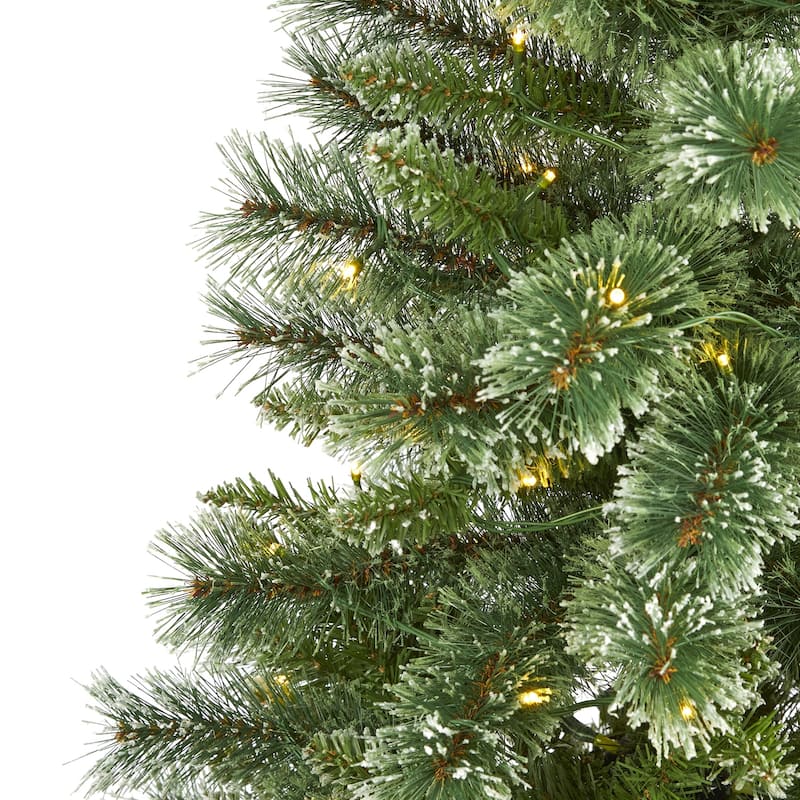 5ft Slim Artificial Christmas Tree with Lights - Farmhouse Pine Holiday Decor - Green - 57