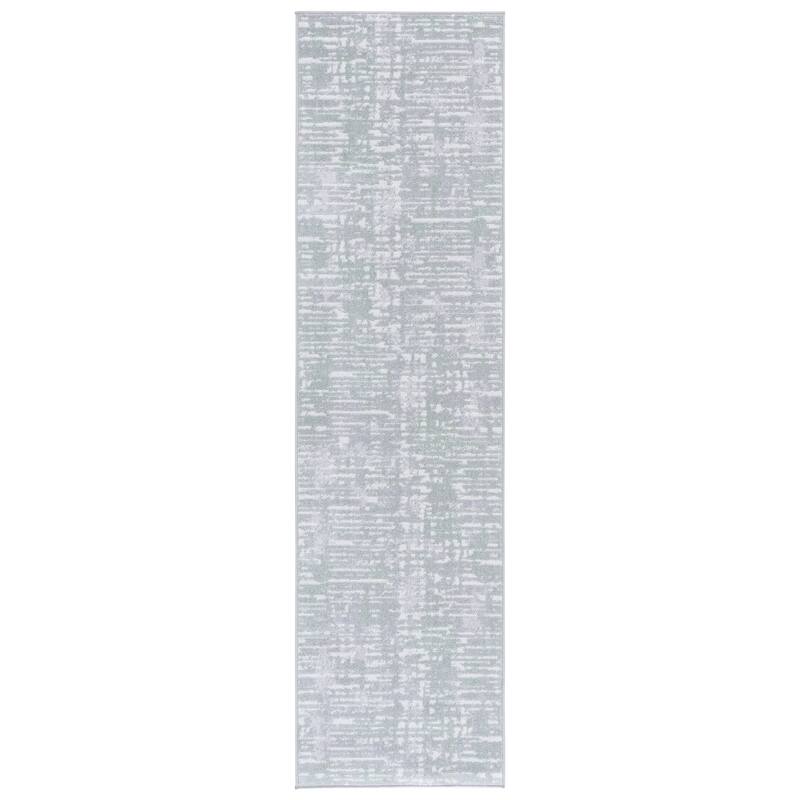SAFAVIEH Bayside Machine Washable Neshka Modern Abstract Rug - 2'2" x 8' Runner - Green/Grey