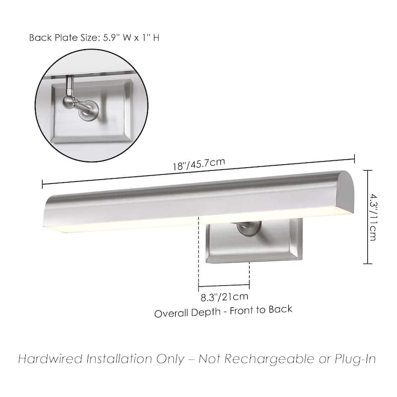 1-Light Brass/Matte Black/Chrome Dimmable Linear LED Iron Wall Light with Warm 3000K Light