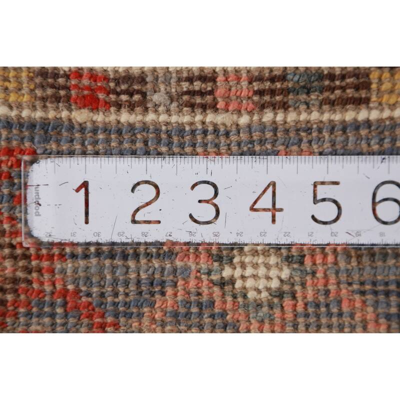 Hand Knotted Oriental 100% Wool Carpet Transitional Geometric Navy Blue & Blues Oushak Runner Rug - 12' 0'' X 3' 2''
