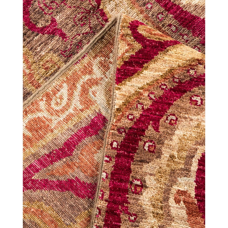 Overton Hand Knotted Wool Vintage Inspired Modern Contemporary Suzani Brown Square Area Rug - 8' 10" x 9' 2"