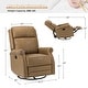 preview thumbnail 8 of 34, Alina Modern 20''w Genuine Leather Swivel Rocker Nursery Manual Recliner Chair with Rolled Arms by HULALA HOME