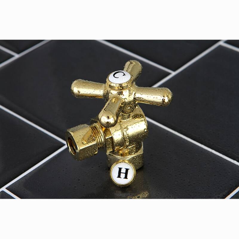 Kingston Brass Vintage 3/8-Inch IPS X 3/8-Inch OD Comp Quarter-Turn Angle Stop Valve