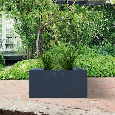 Durx-litecrete Lightweight Concrete Modern Long Granite Color Low Planter-Large - 31.1'x14.6'x14.8'