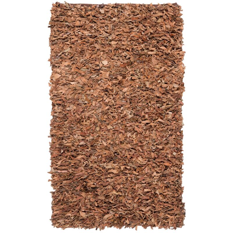 SAFAVIEH Handmade Leather Shag Carlijn Modern Decorative Rug