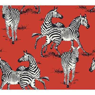 Harry & Grace Playful Zebras Peel and Stick Wallpaper