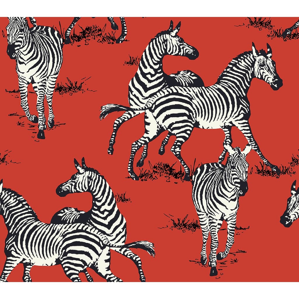 Harry & Grace Playful Zebras Peel and Stick Wallpaper