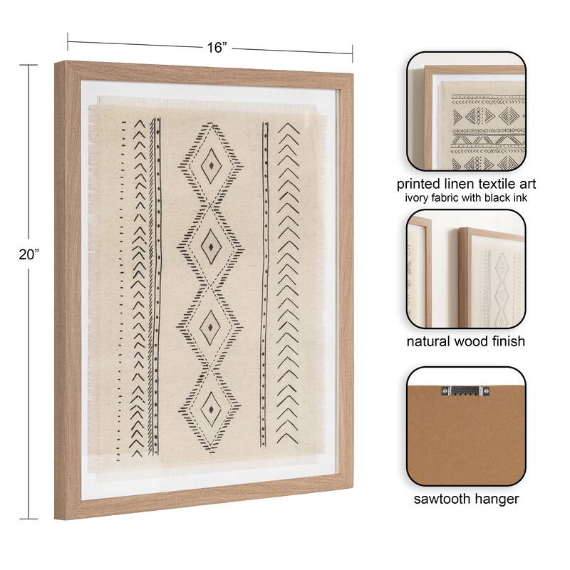 Kate and Laurel Samori Framed Textile Art Set