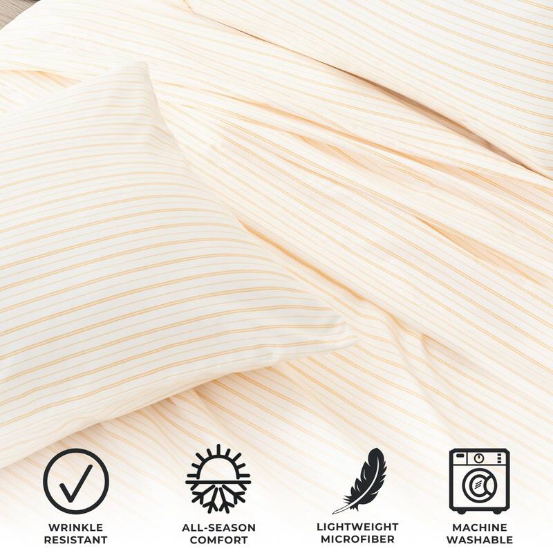 Premium Striped Microfiber Sheet Set