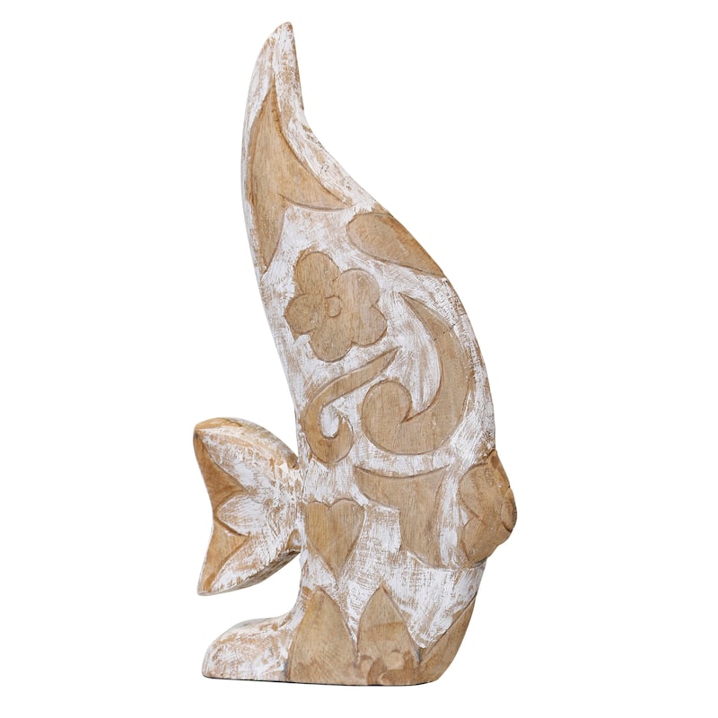 StyleCraft Koi - Wood Carved Fish Décor - 7" x 2" x 13"