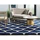 SAFAVIEH Hudson Shag Ogee Trellis 2-inch Thick Area Rug - 10' x 14' - Navy/Ivory