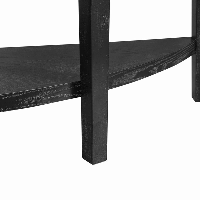 Elegant Half-Moon Entryway Table with Open Shelf for Hallways and Foyers