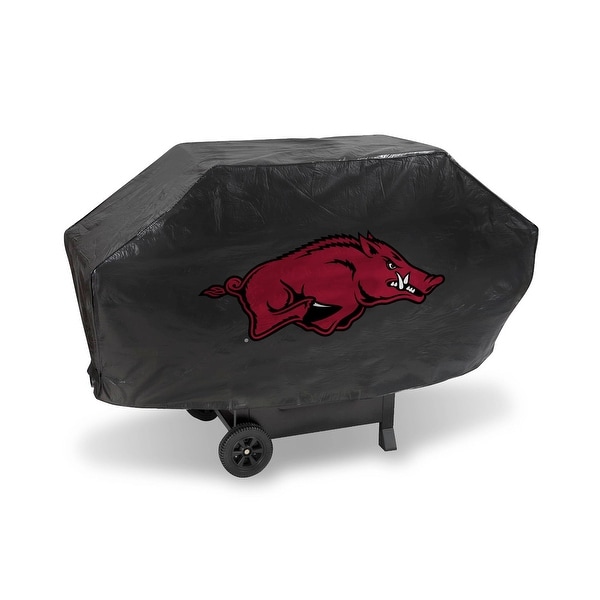68" x 35" Black and Red College Arkansas Razorbacks Deluxe Vinyl Outdoor Grill Cover - N/A