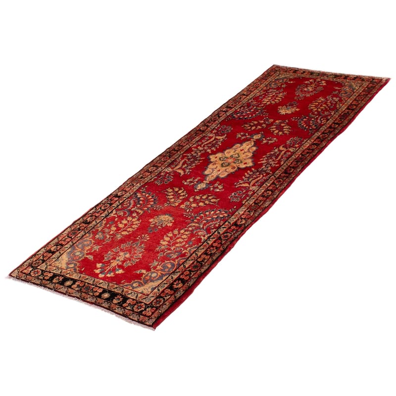 ECARPETGALLERY Hand-knotted Andelz Red Wool Rug - 3'3 x 9'6