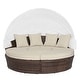 preview thumbnail 1 of 6, Ledel Outdoor 5-piece Rattan Wicker Daybed Round Sofa Set