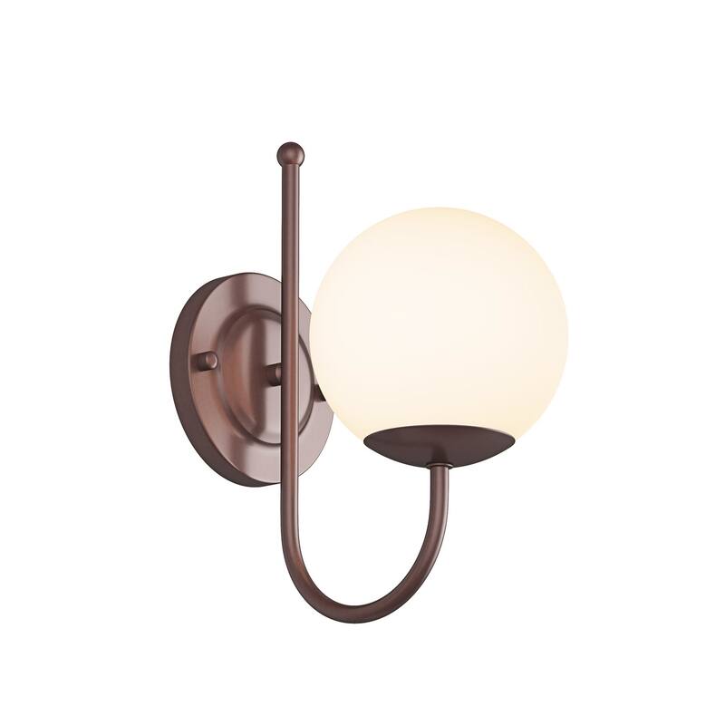 Modern Oil Rubbed Bronze Wall Sconce with Milk White Globe Glass