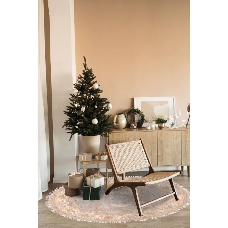 ECARPETGALLERY Hand-knotted Royal Oushak Light Denim Blue Wool Rug - 8'0 x 8'0