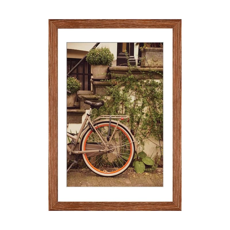 iCanvas "Bike In Ams" by Alexandre Venancio PFA - Walnut - 24x16x1
