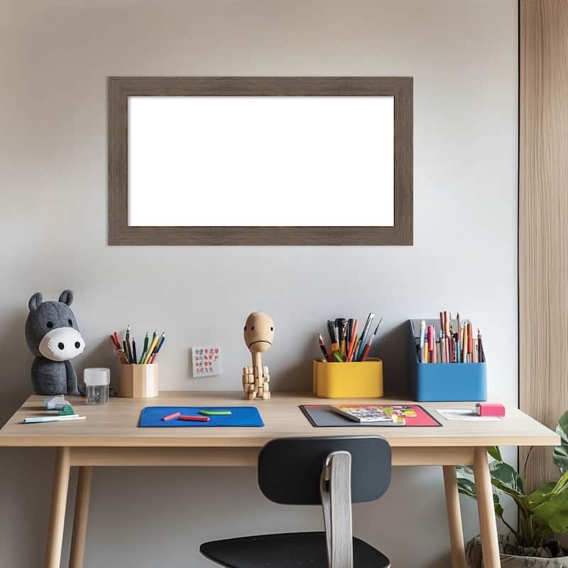 Amanti Art Hardwood Chocolate Narrow Framed Dry Erase Magnetic Board