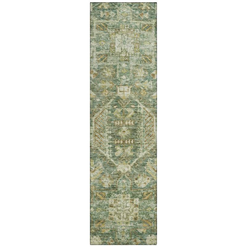 Machine Washable Indoor/ Outdoor Boho Traditional Chantille Rug