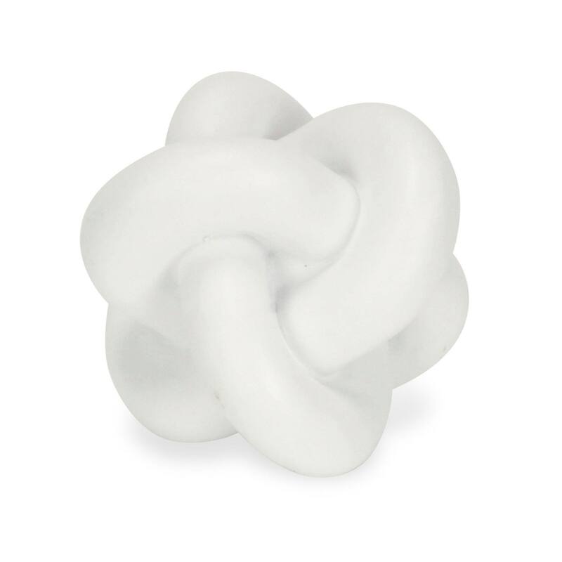 Interlocking Chain Knot Sculpture - 4.5" - White