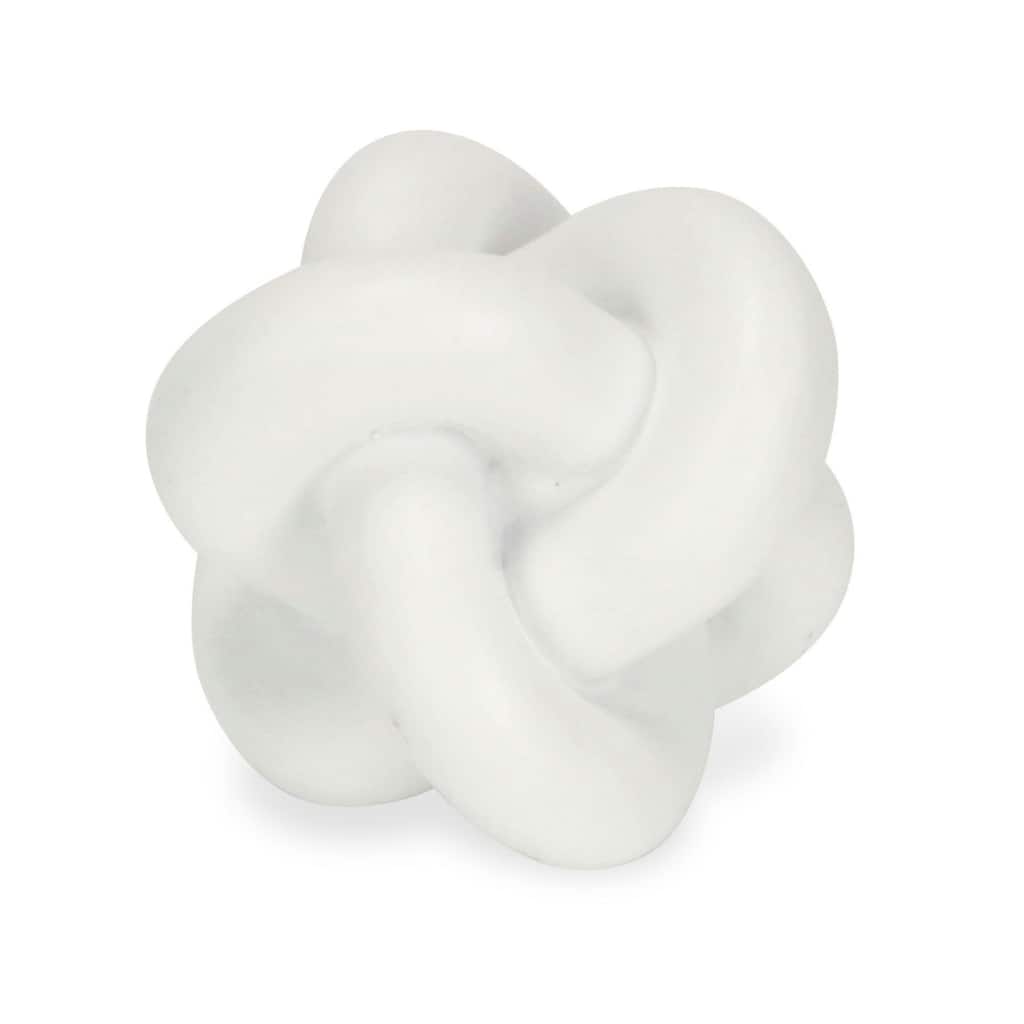 Interlocking Chain Knot Sculpture - 4.5" - White
