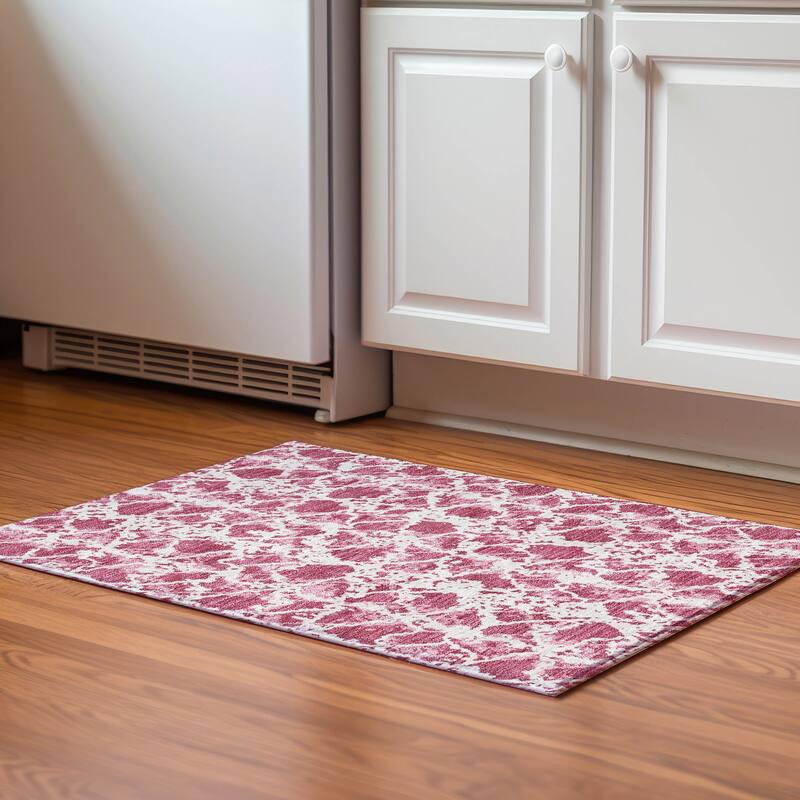 Premium Washable Super Soft Abstract Fusion Mayfield Rug - Blush - 1'8" x 2'6"