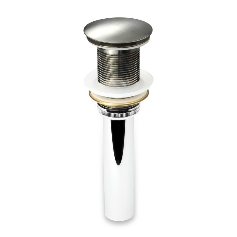 Luxier DS01-T Bathroom Sink Push Pop-Up Drain Stopper with No Overflow - Brushed Nickel