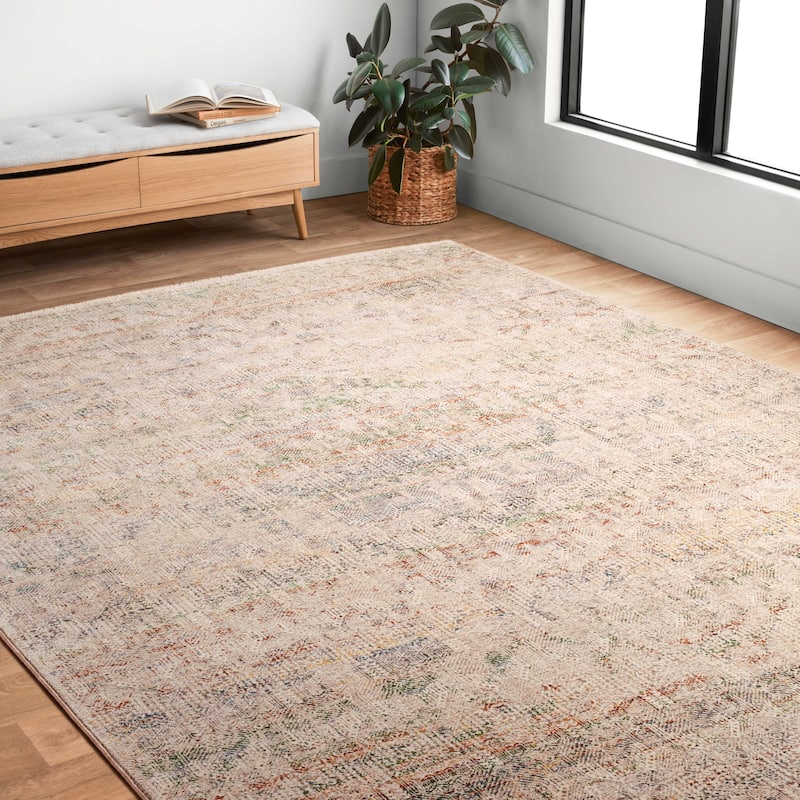 Alexander Home Leah Vintage Shabby Chic Area Rug - 2'-7" x 10' Runner - Runner/Rectangle