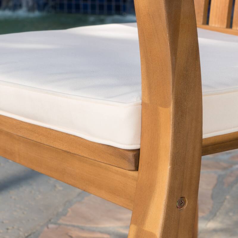 Christopher Knight Home - Avalon Outdoor 3-piece Acacia Wood Chat Set with Hourglass Wicker Table