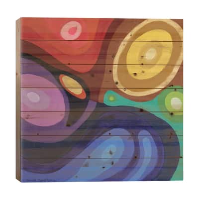 Joy Of Existence Print On Wood by Damola Ayegbayo - Multi-Color