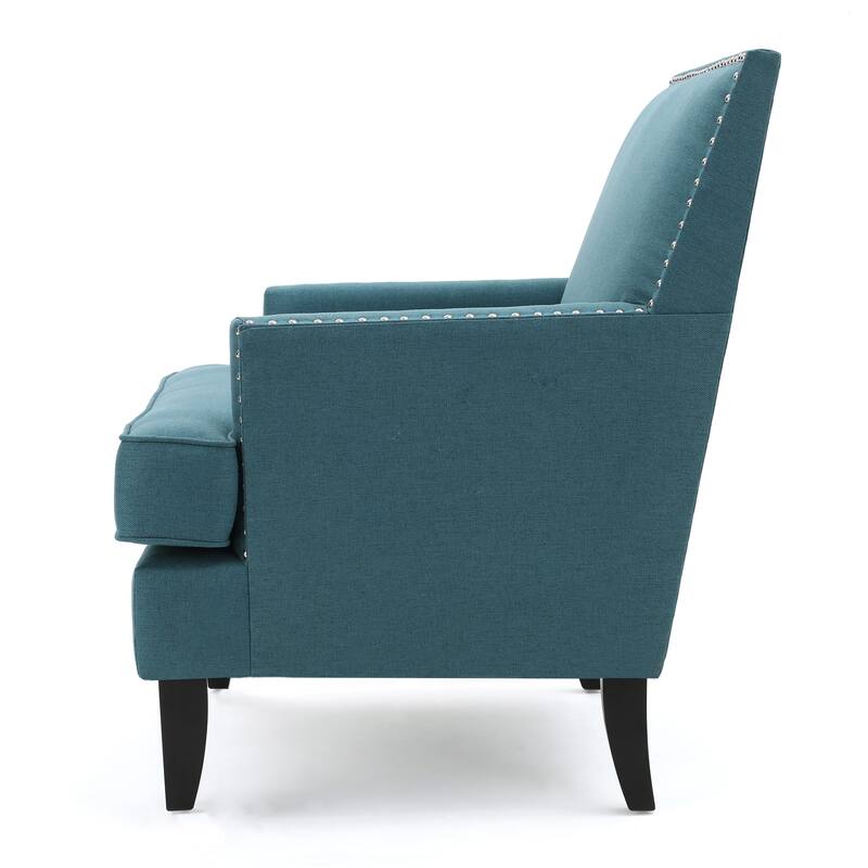 Roomfitters Upholstered Club Chair with Nailhead Trim, Modern Accent Armchair Featuring Cushioned Seat