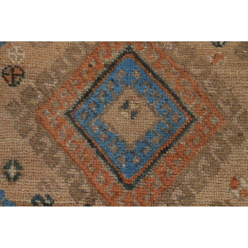 Geometric Bakhtiari Vintage Persian Rug Hand-Knotted Wool Carpet - 5'1" x 9'7"