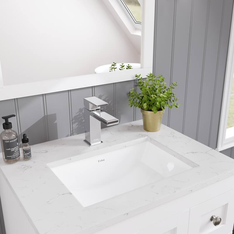 Eviva Acclaim 24"W Bath Vanity with Carrara Quartz Top & Undermount Sink