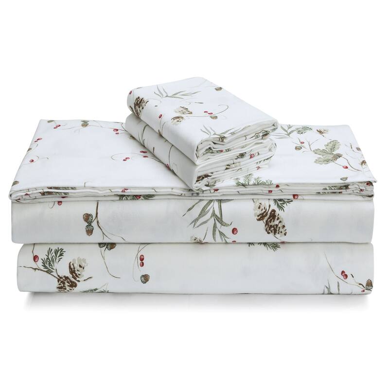 Portuguese Printed Cotton Flannel Extra Deep Pocket Sheet Set - Queen - Harmony Multi