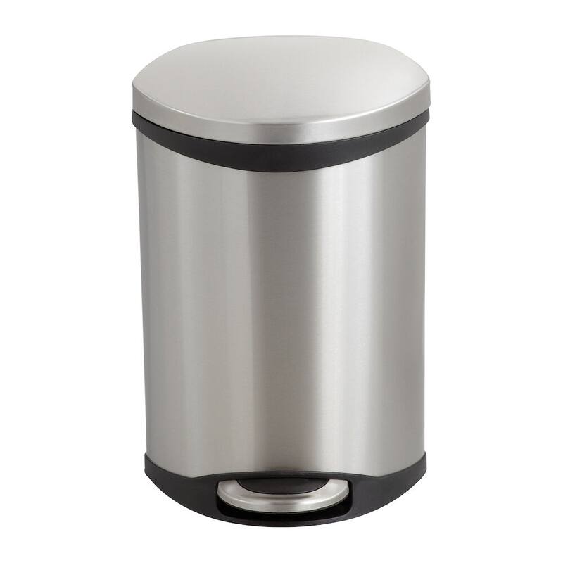 3 Gallon Step-On Trash Can, Small Steel Garbage Can