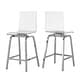 preview thumbnail 11 of 28, Miles Acrylic Swivel High Back Bar Stools (Set of 2) by iNSPIRE Q Bold Chrome - Counter height