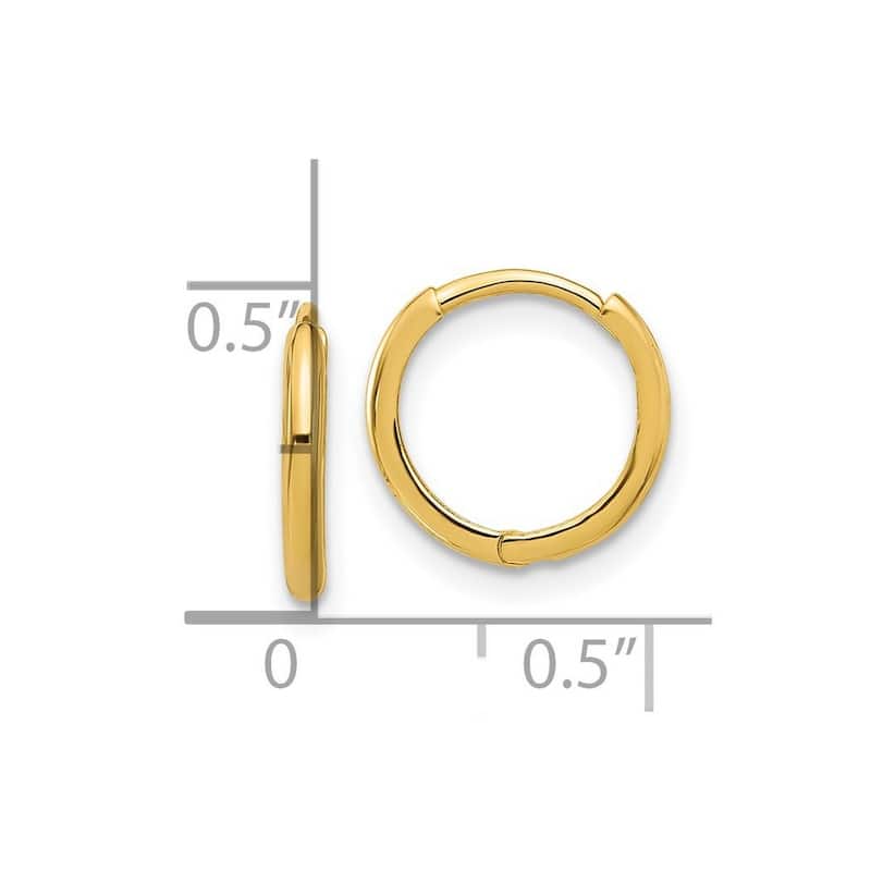 Curata 14k Yellow Gold Polished Hinged Hoop Earrings - 12.1x12.1mm