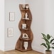 preview thumbnail 26 of 27, 5 Tier Corner Shelf Tall Bookshelf Bookcase 1PC - Brown
